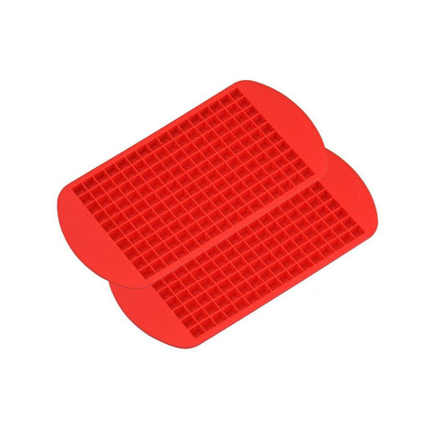 AussieSuperStore Homeware Supplies Sili Mini Ice Cube Molds Trays Frozen Cube Bar Pudding Silicone Tray Mould Tool Set of 2 (Red) Mini Ice Cube Molds Trays Cube Bar Pudding Silicone Tray Mould Tool CB16ICETRAYREDX2